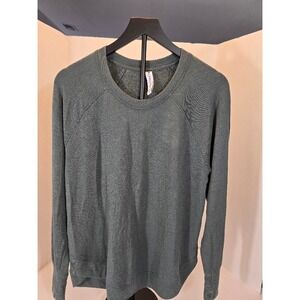 Athleta Green Long Sleeve Crew Neck Pullover Top Loungewear Relaxed‎ Fit L
